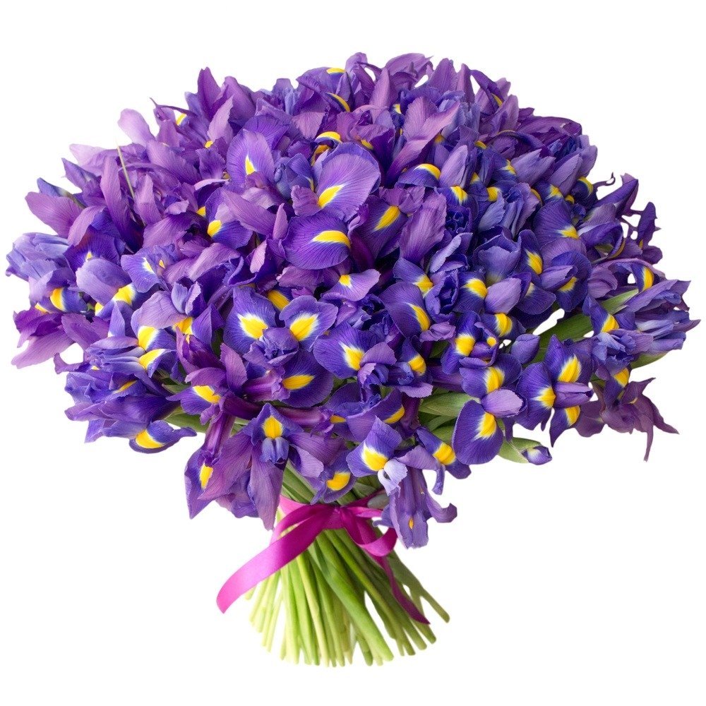 Букет "ирисы и Лизиантусы"