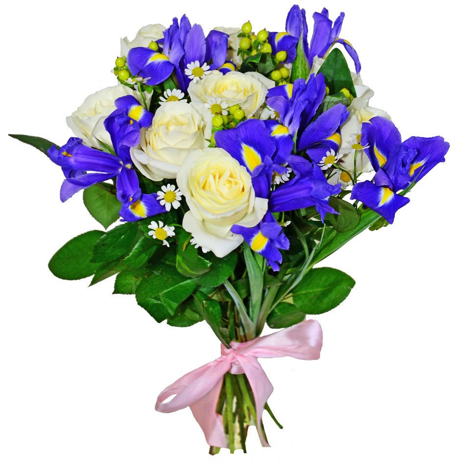 Букет "ирисы и ромашки"