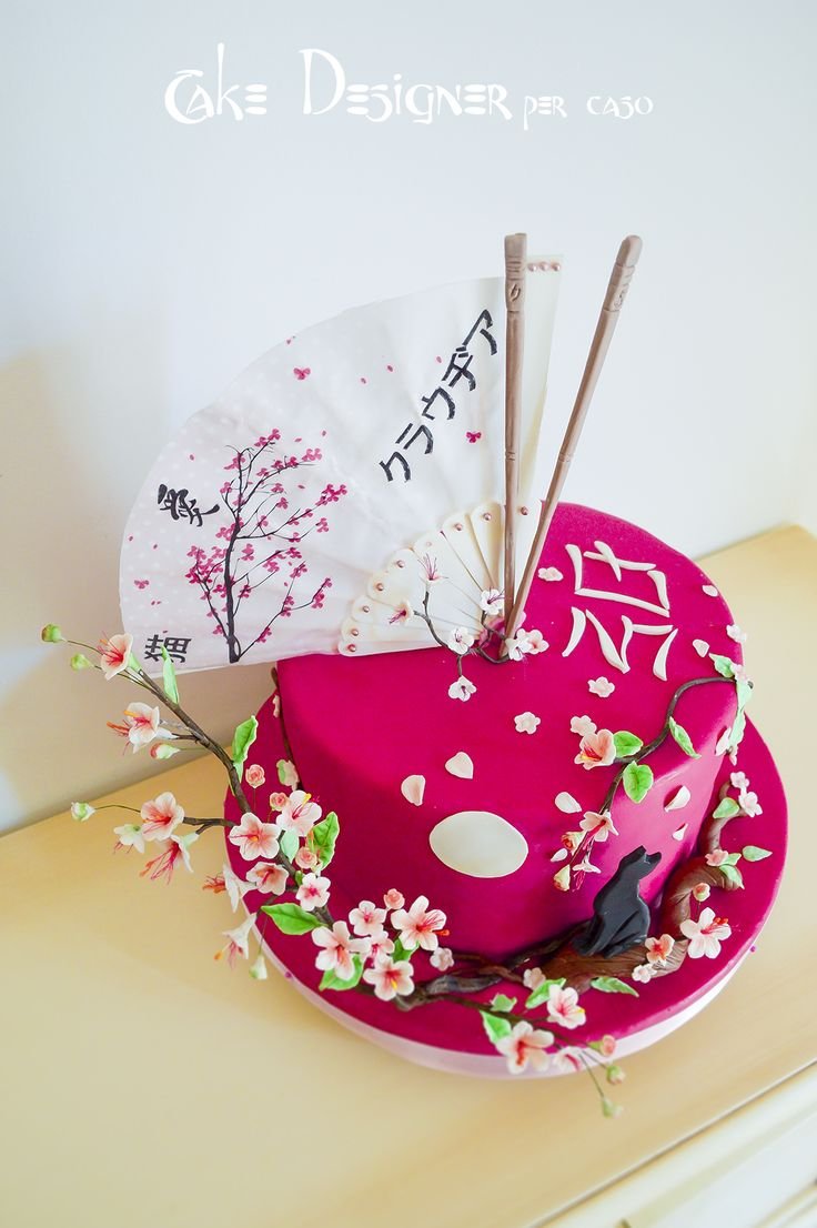 Украшение торта в японском стиле