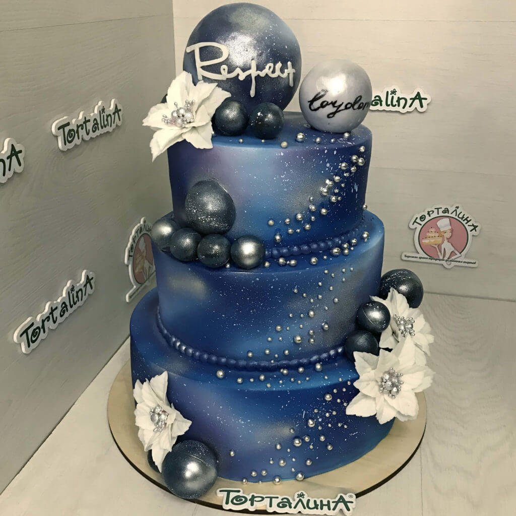 Торт двухъярусный на юбилей мужчине