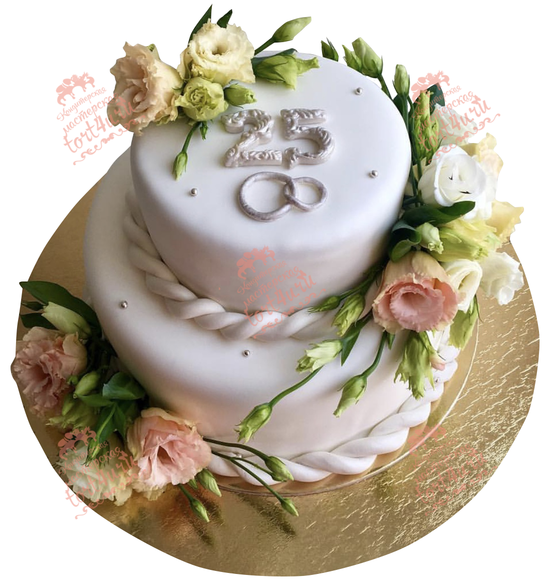 Оформление торта на 25 лет свадьбы
