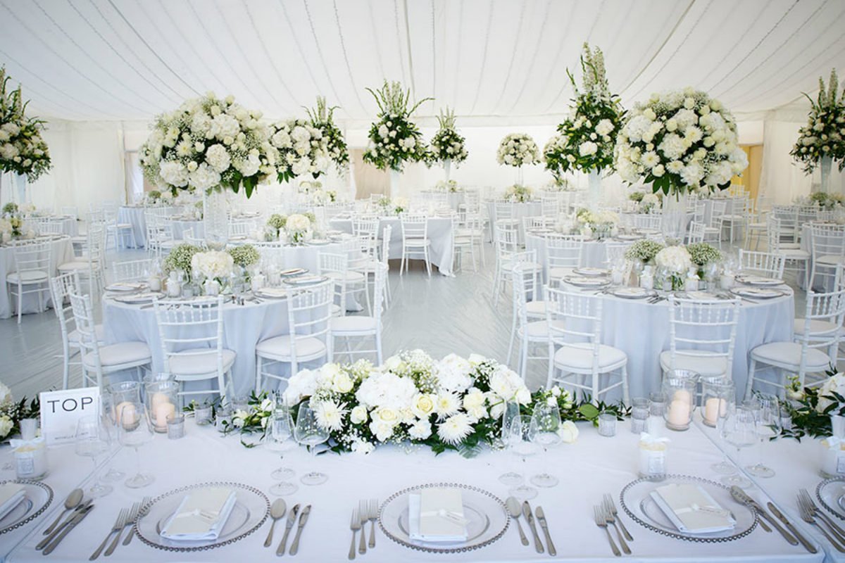 Свадебный декор в белом цвете