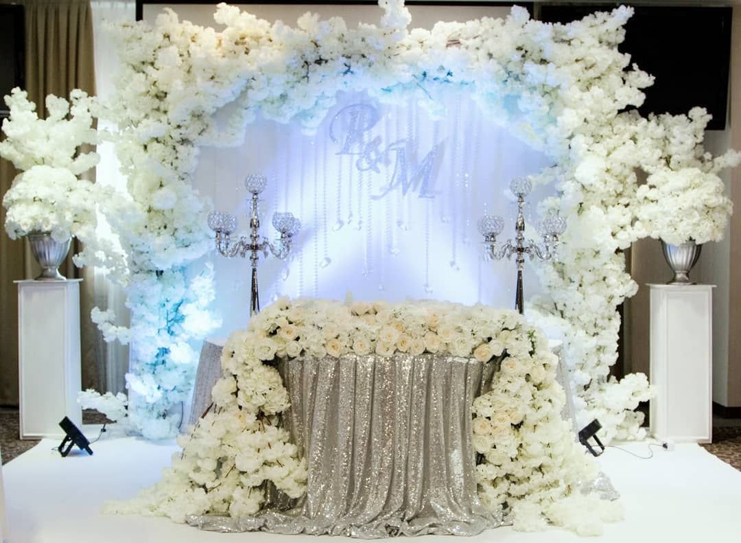 Сервировка стола в голубых тонах