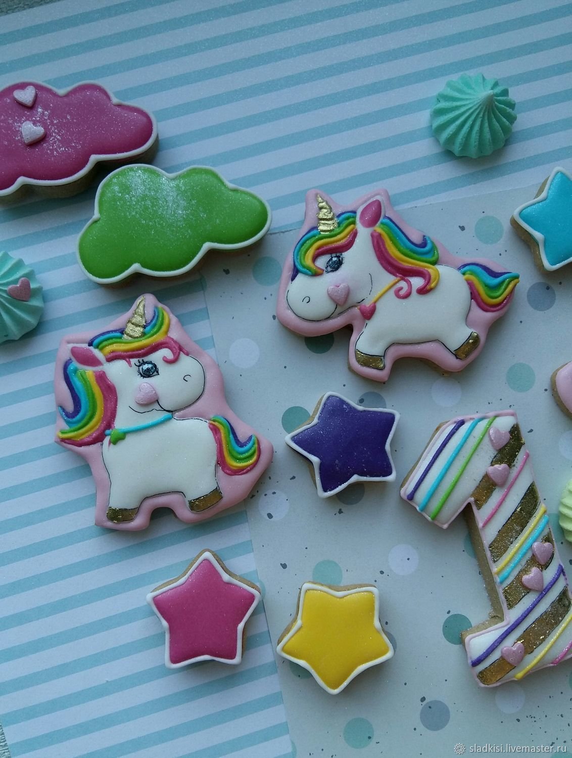 Пряник Единорожка на торт