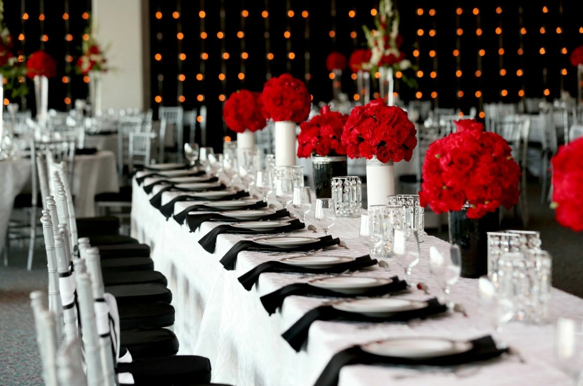 Свадьба в черно красных тонах