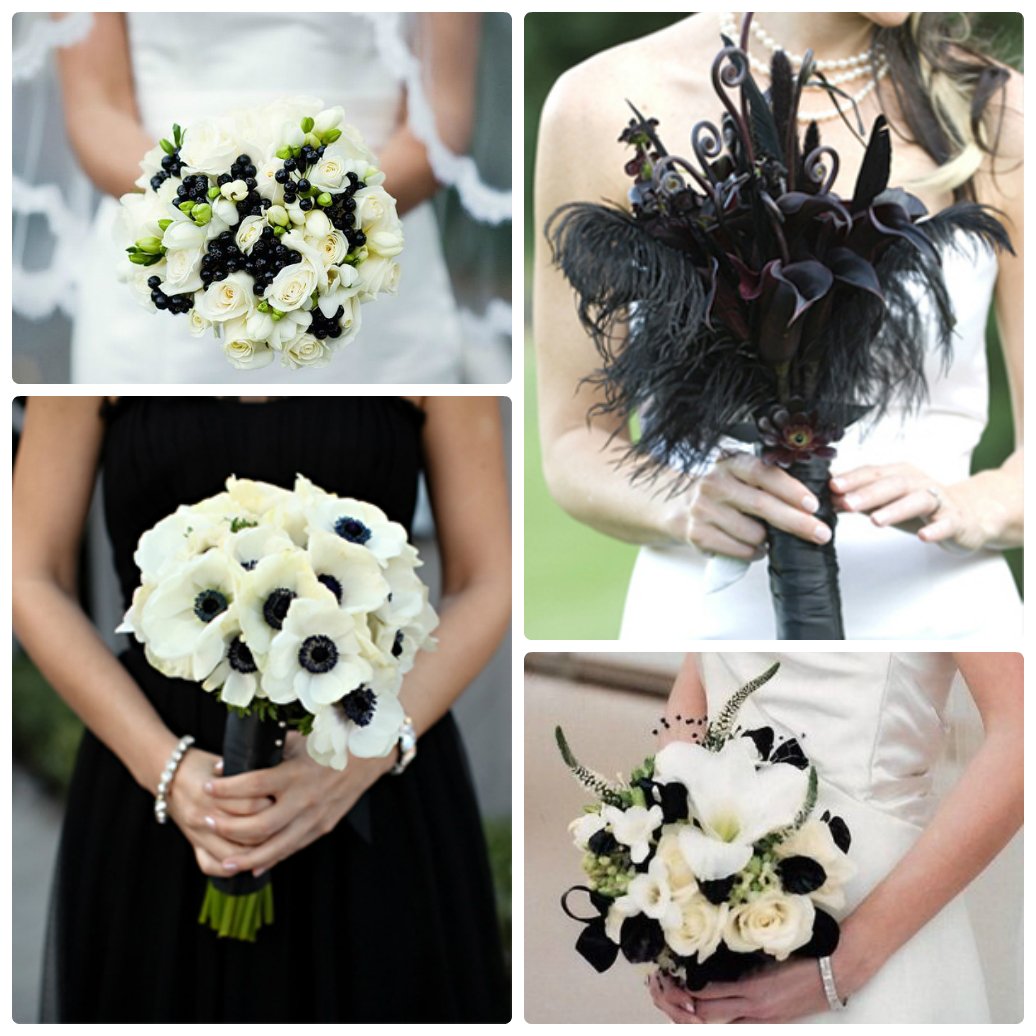 Букеты в черно белой гамме
