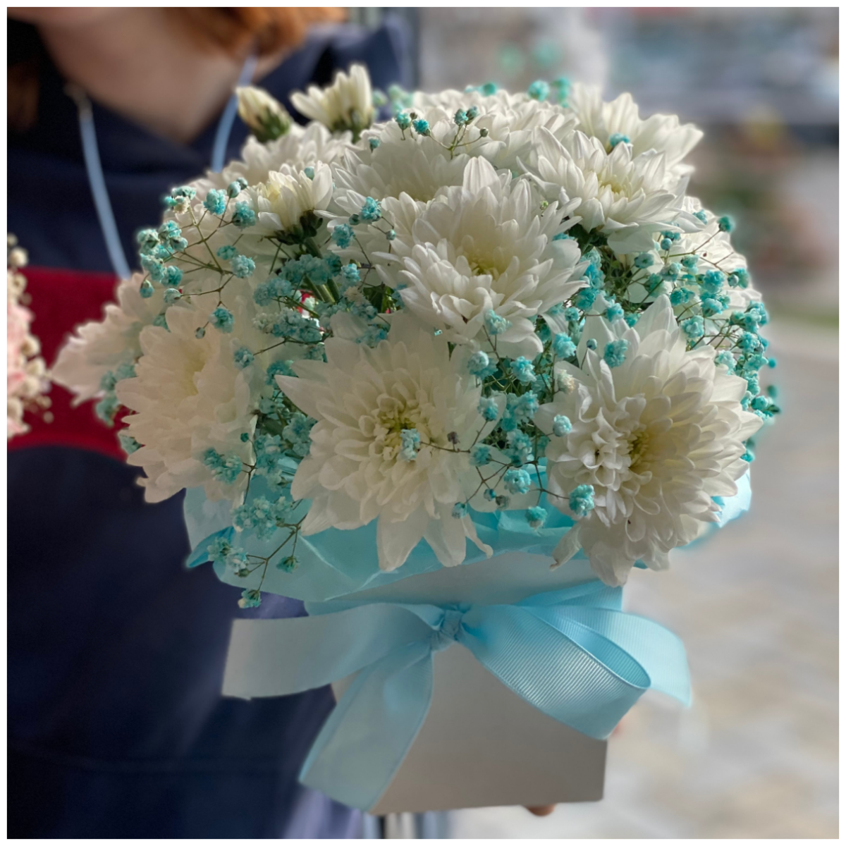 Гипсофилы с хризантемами