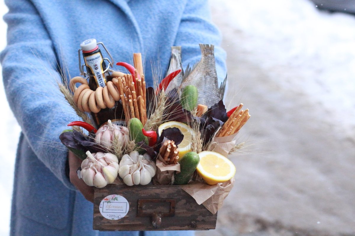 Мужской букет с 5 бутылками пива