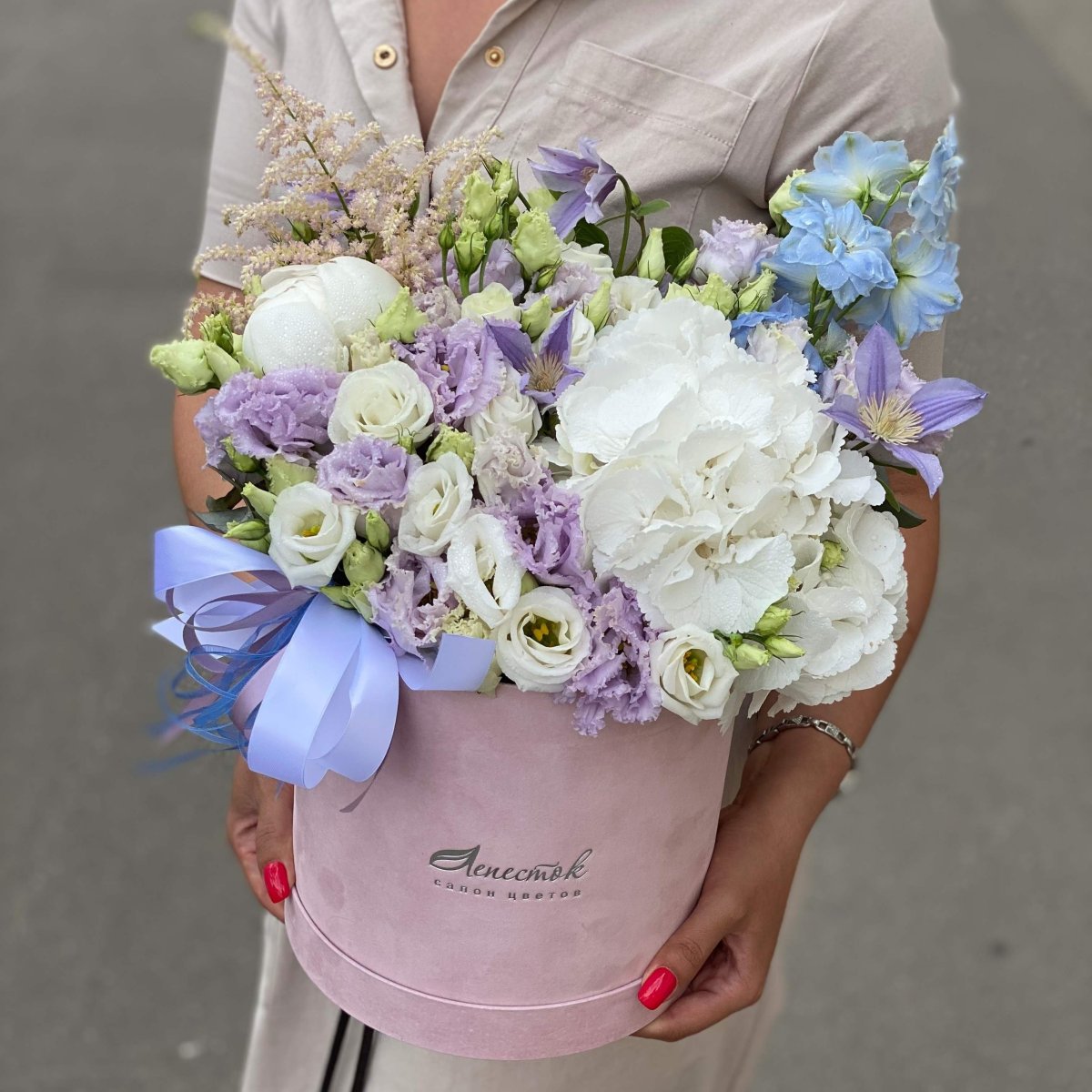 Букет гортензия и эустома