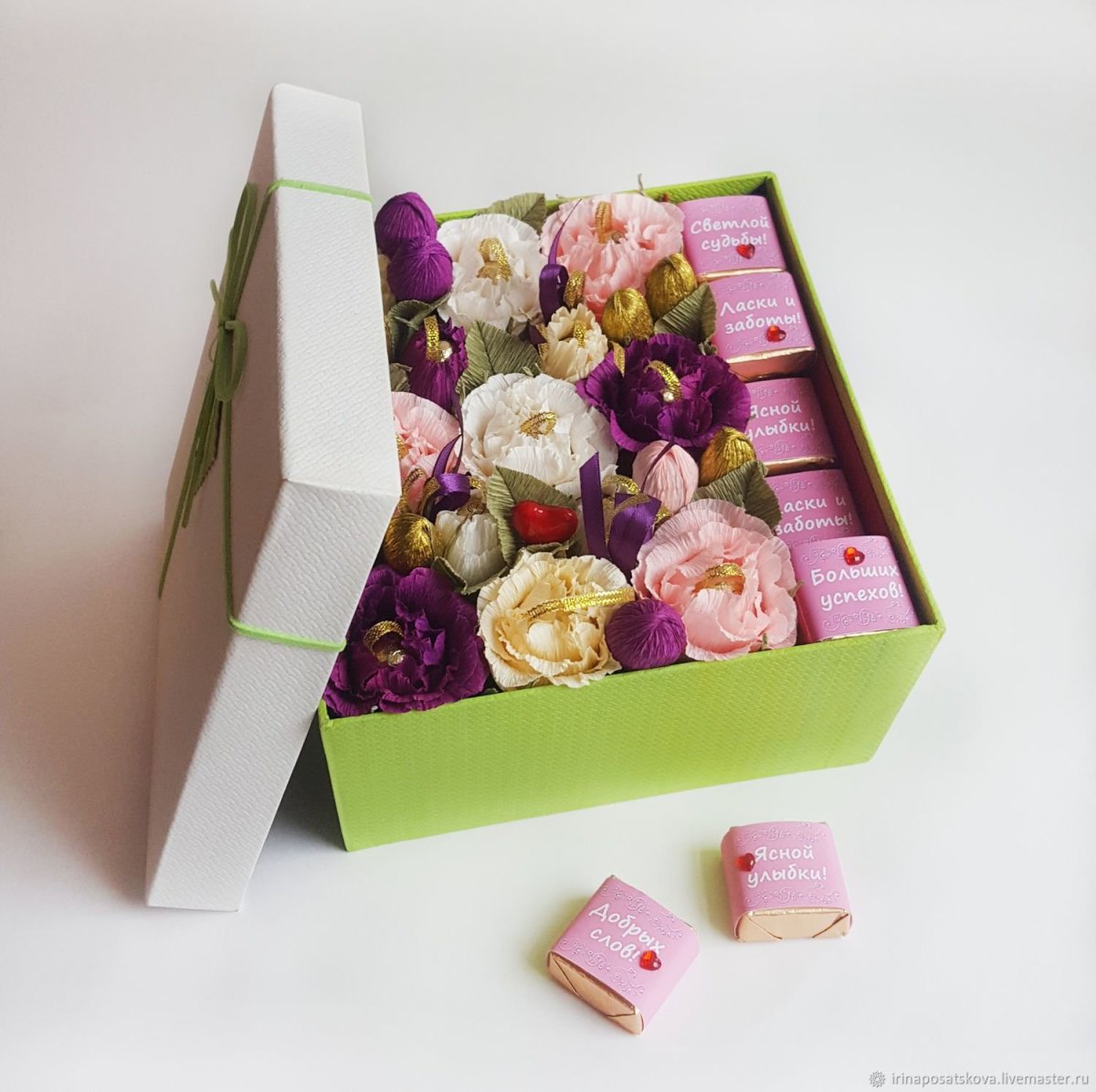 Букет из конфет в коробке