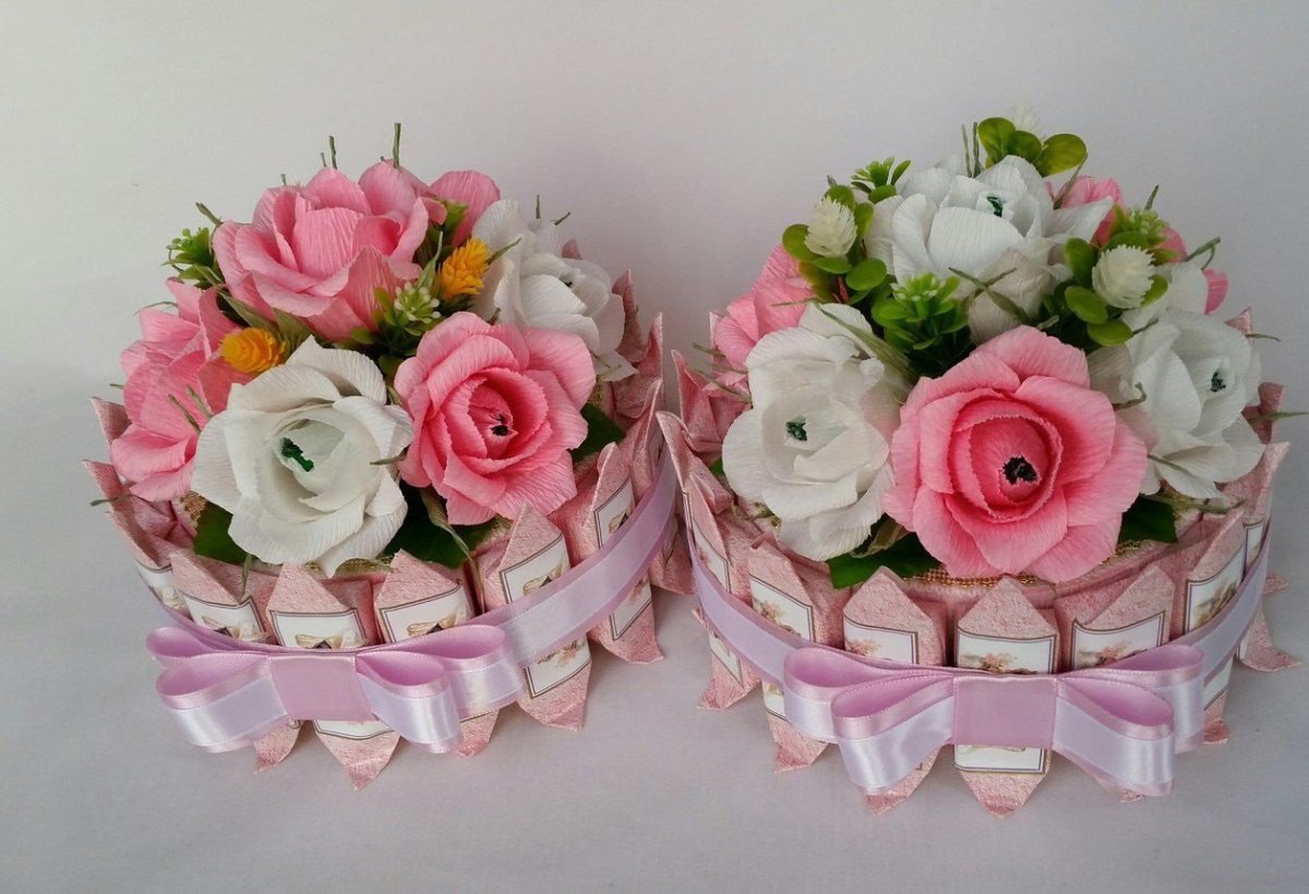 Конфетный букет в коробке