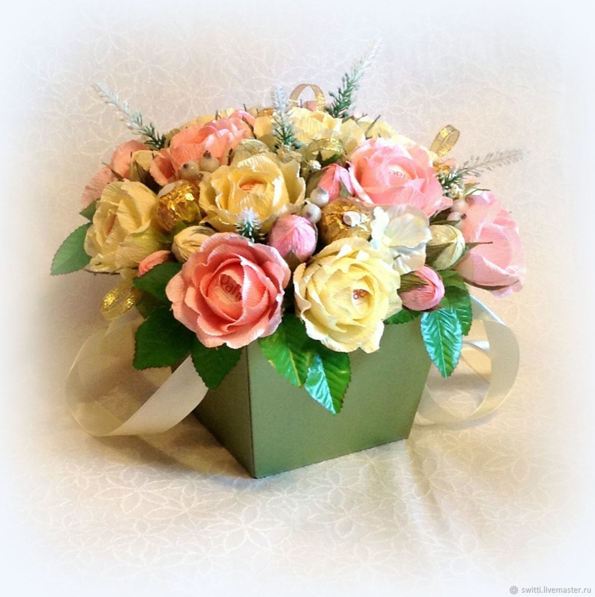 Подарочная коробка с конфетами и духами