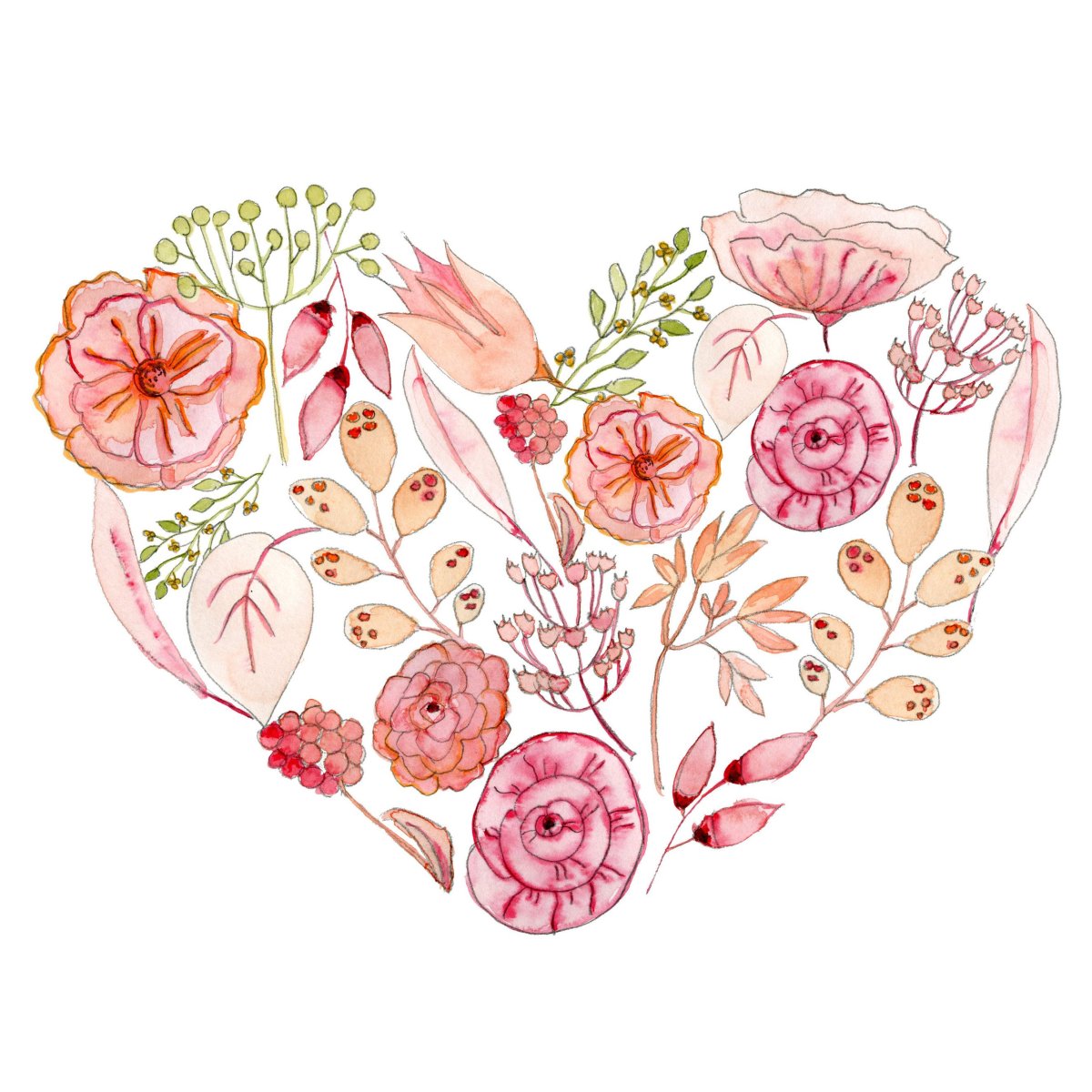 Сердце с цветами вектор