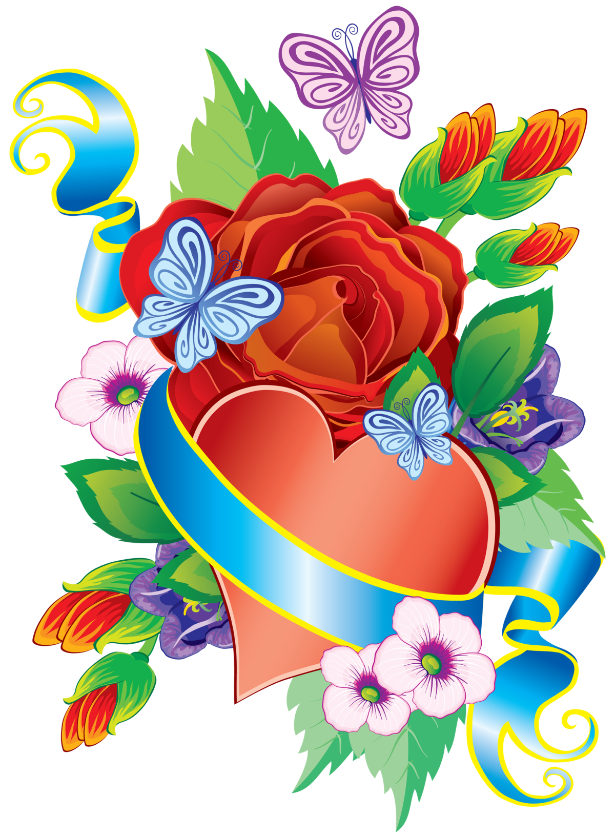 Валентинка с цветами