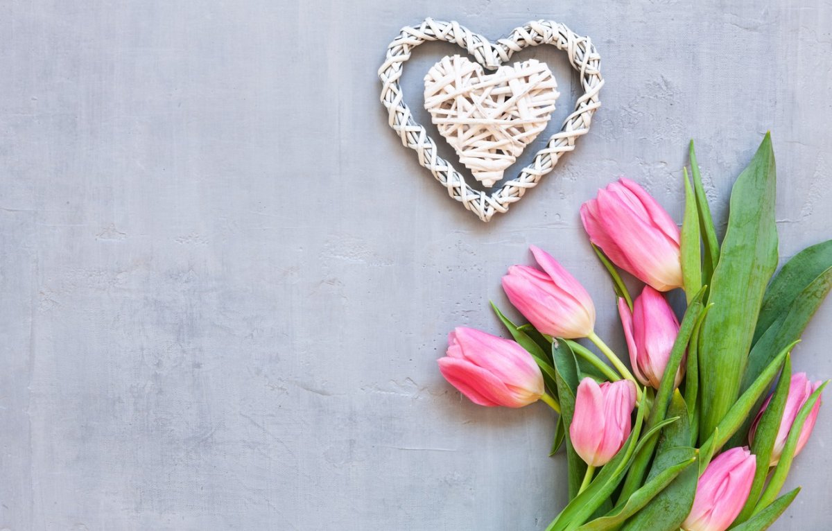 Сердечко из тюльпанов