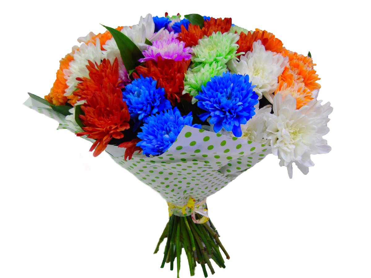 Букеты из одноголовой оранжевой хризантемы