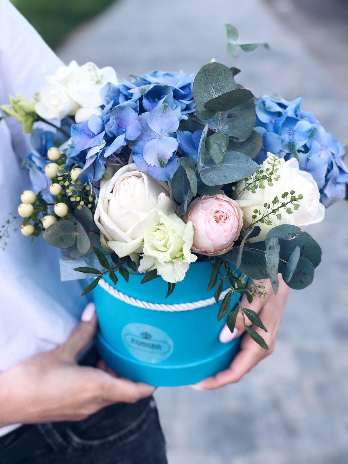 Букет в розово голубых тонах