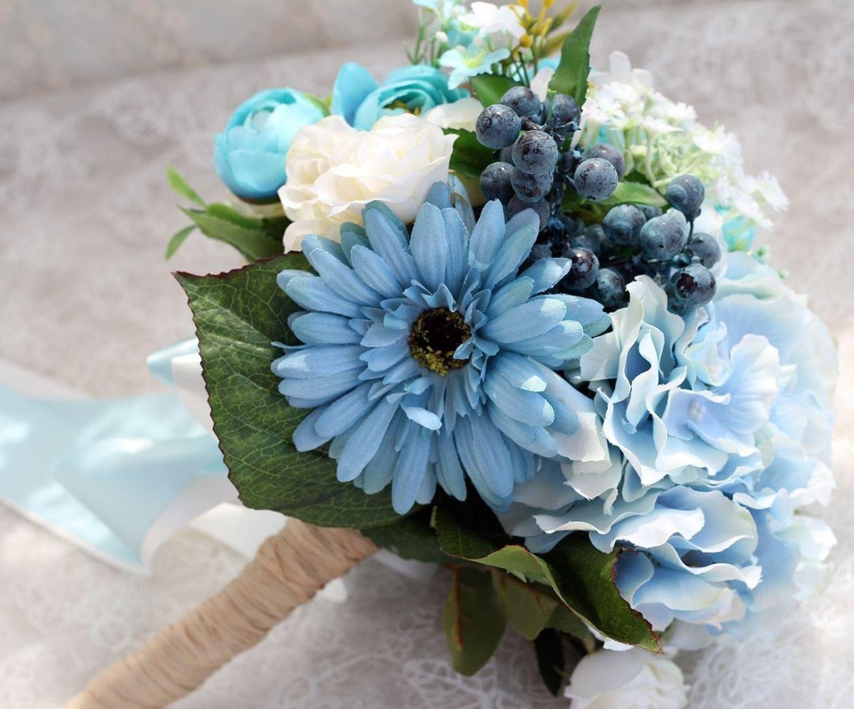 Букет "голубой топаз"