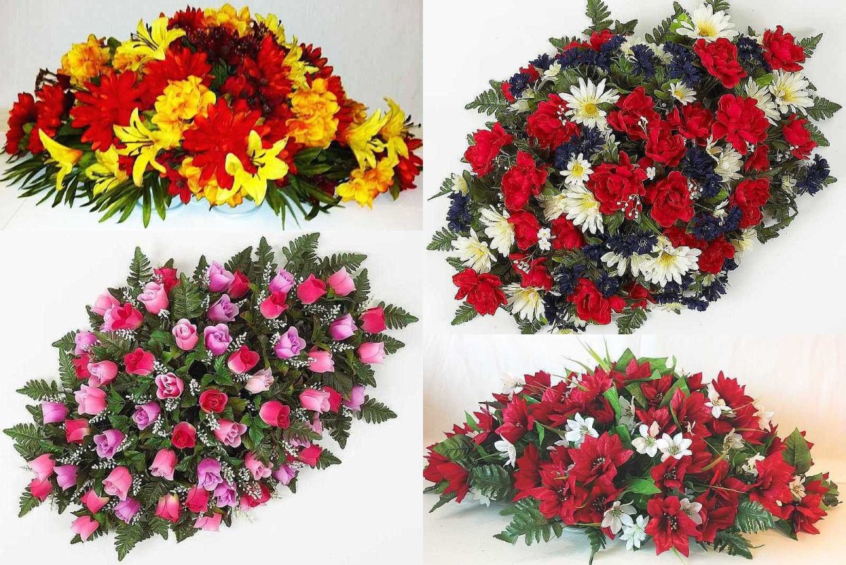 Искусственные цветы на кладбище