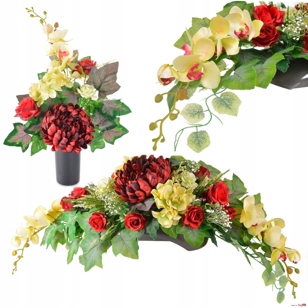 Букеты из искусственных цветов на кладбище