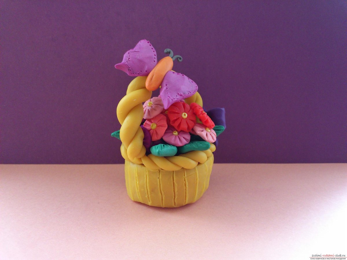 Цветы из воздушного пластилина