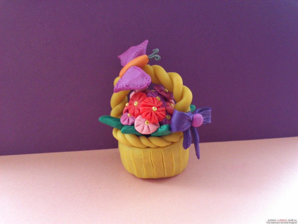 Цветочки из мягкого пластилина