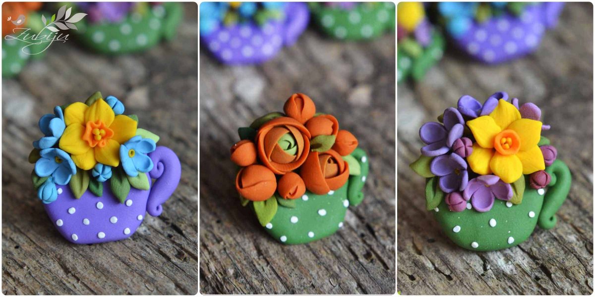 Букет цветов из пластилина для детей