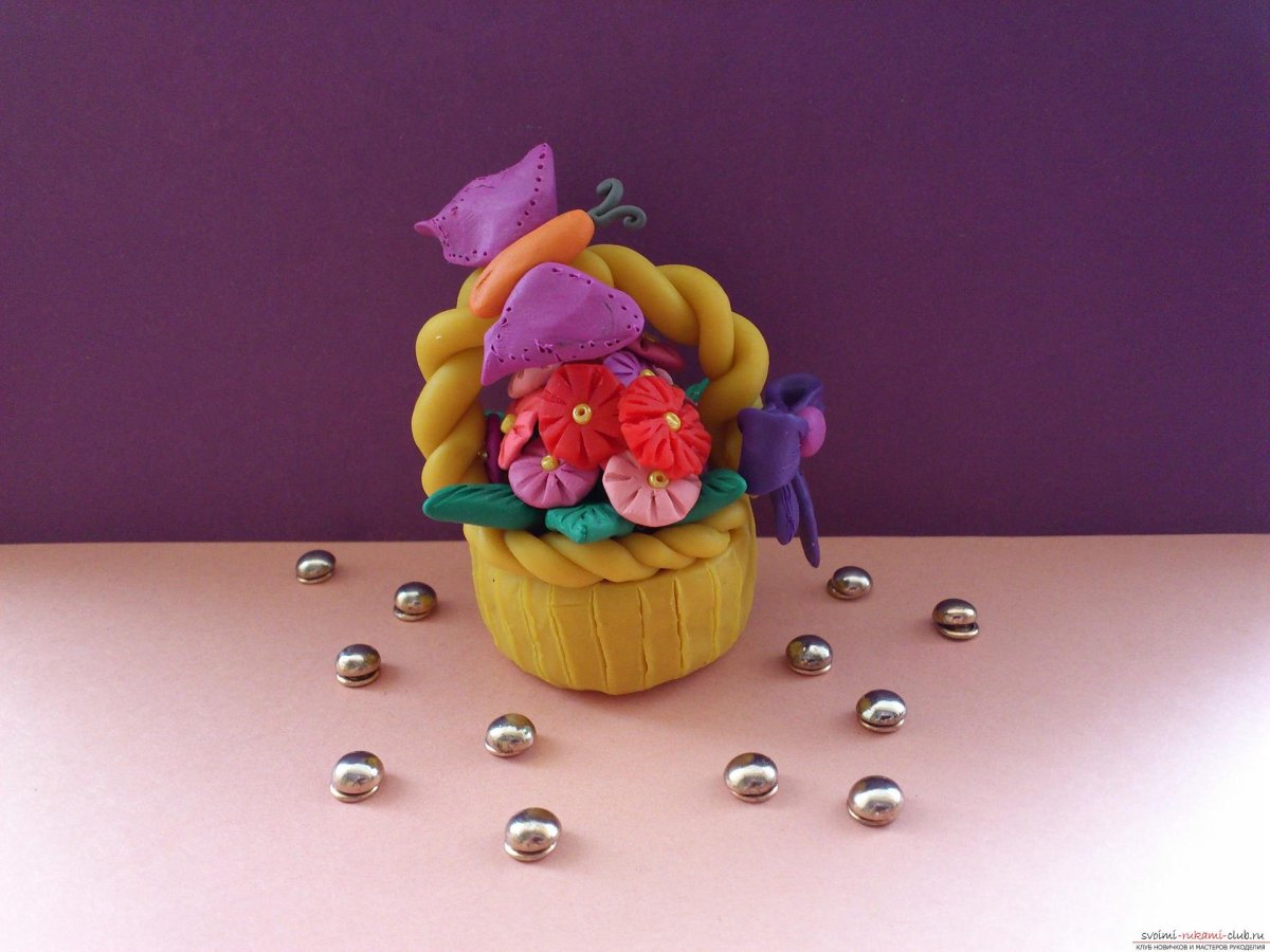 Цветы из пластилина