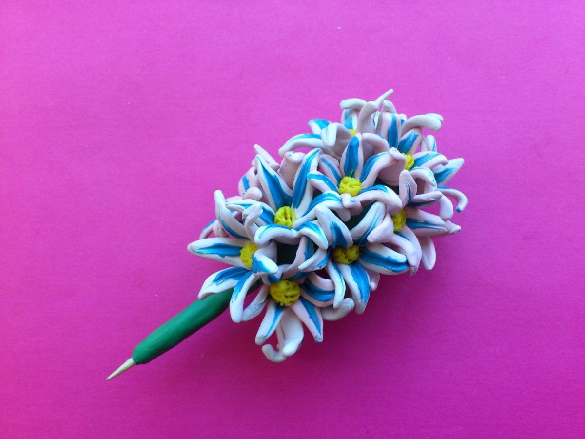 Цветы из воздушного пластилина