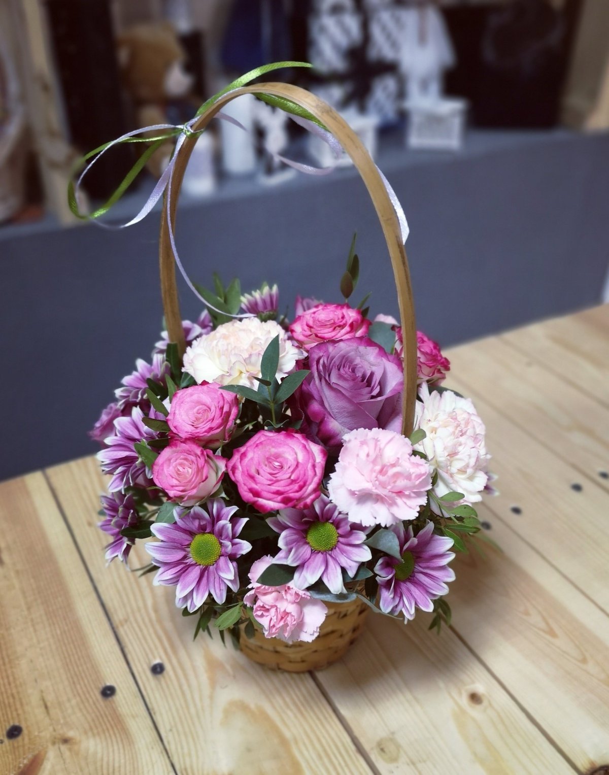 Цветы в корзине