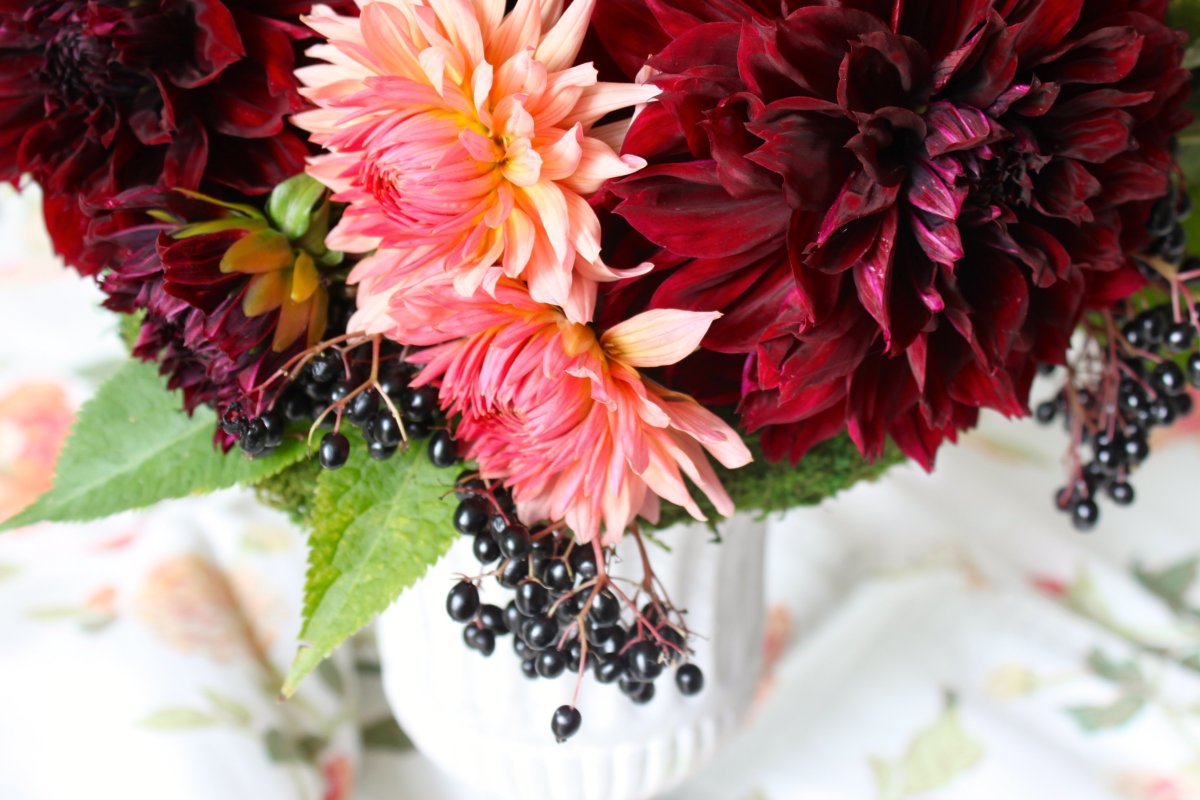 Осенний букет георгины