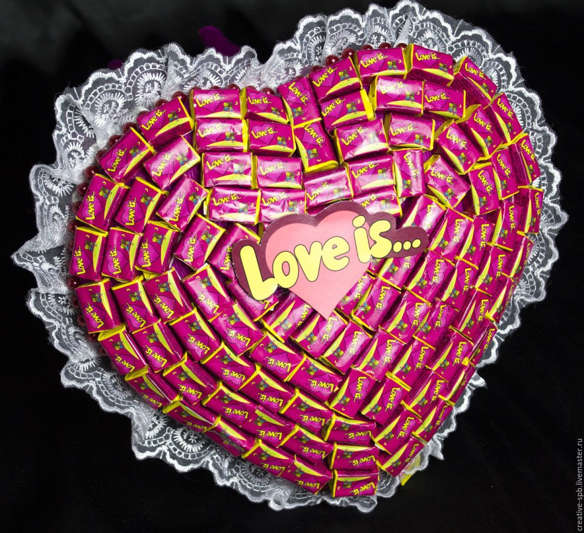 Букет из жвачек своими руками в пакетиках