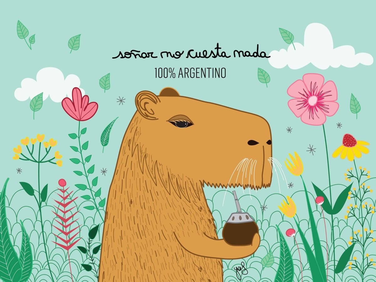 Открытка с капибарой с днем рождения