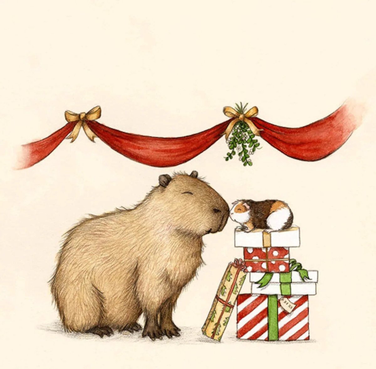 Капибара Рождество