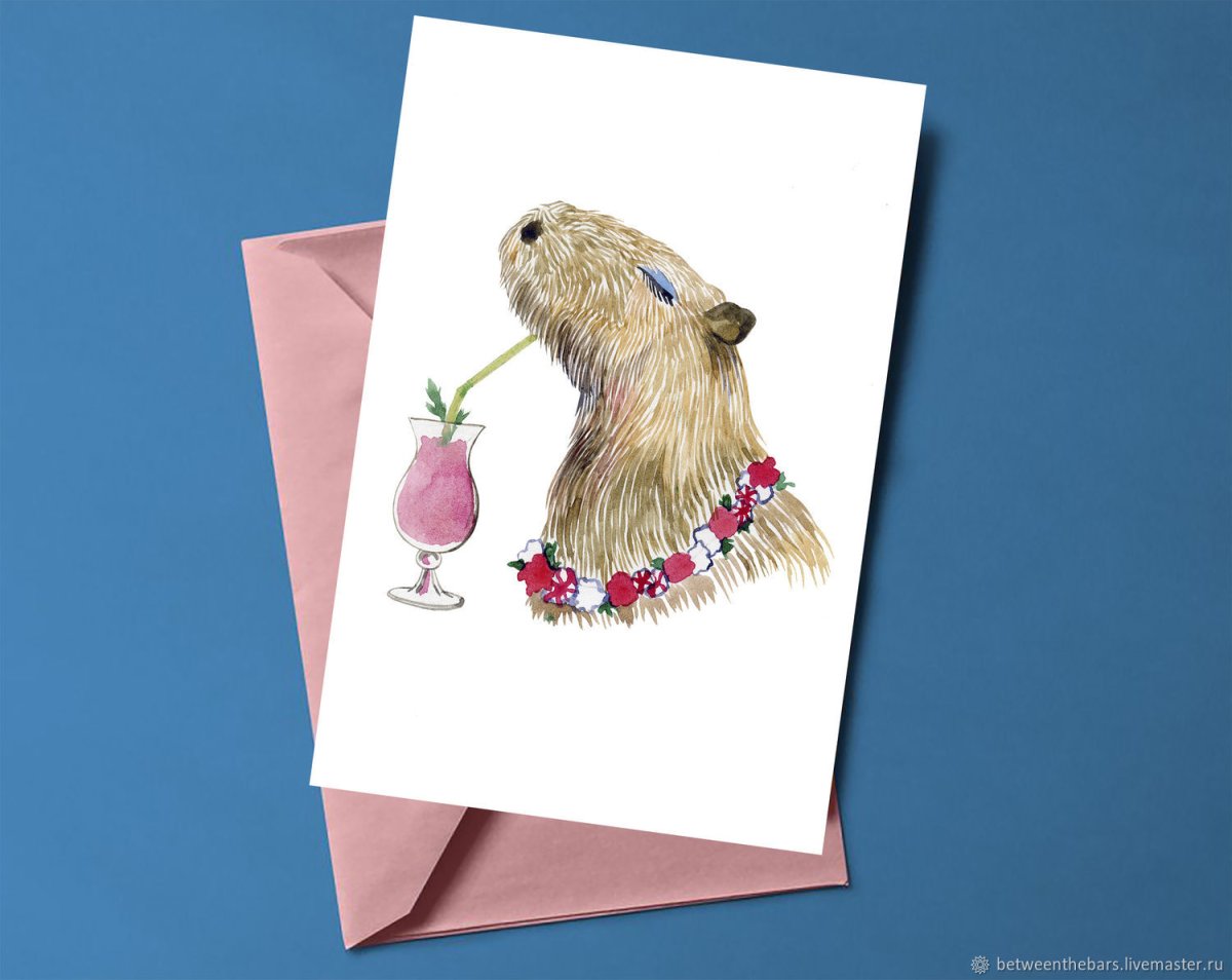 Капибара открытка