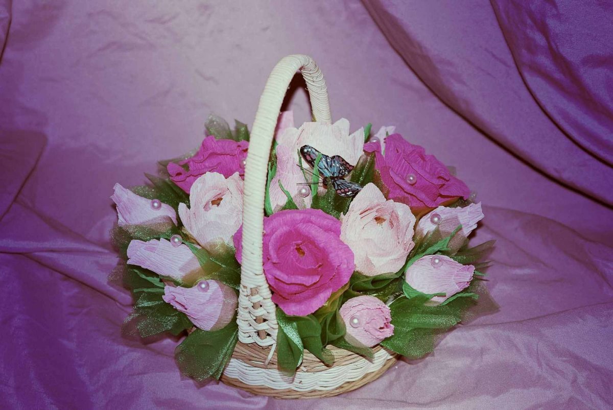 Букет из конфет в корзинке