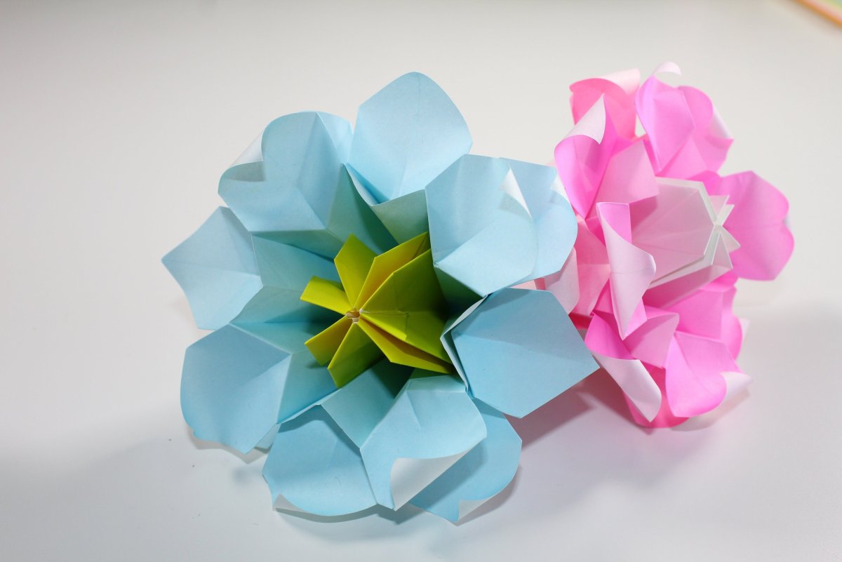 Цветы оригами кусудами