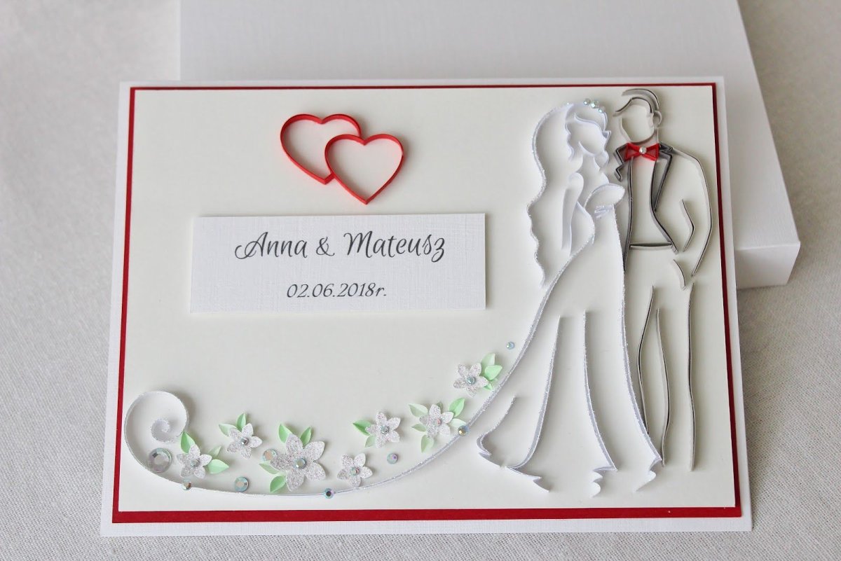 Открытки Скрапбукинг со свадьбой простые