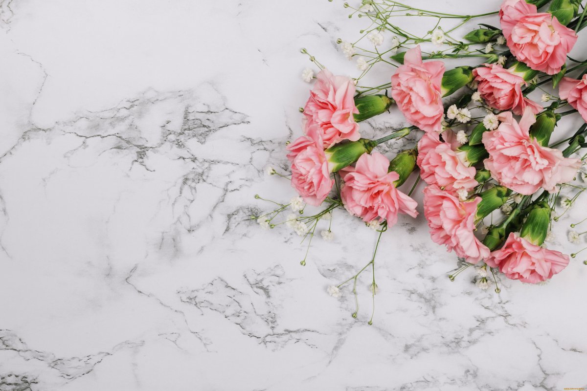 Цветы на Мраморном фоне