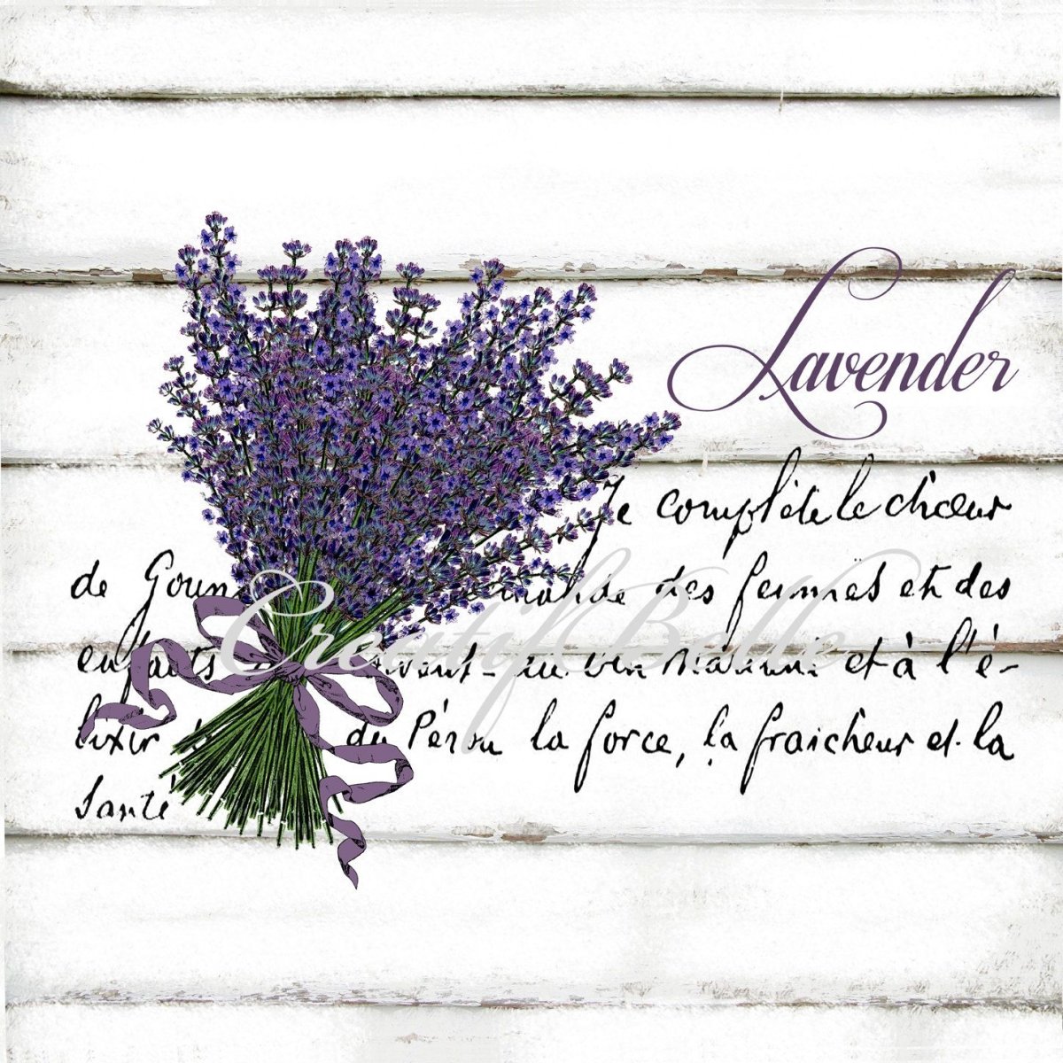 Лаванда с надписями для декупажа