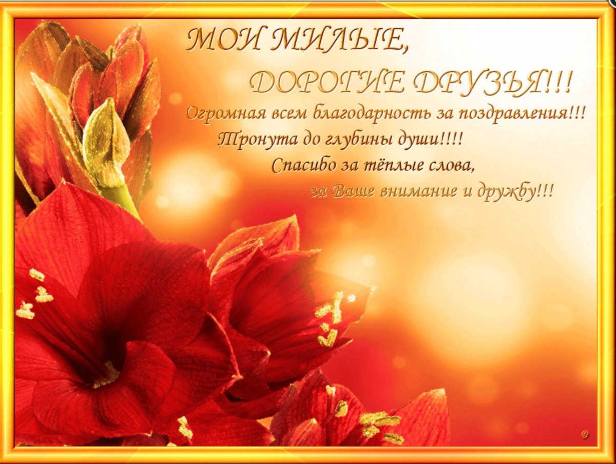 Спасибо за поздравления