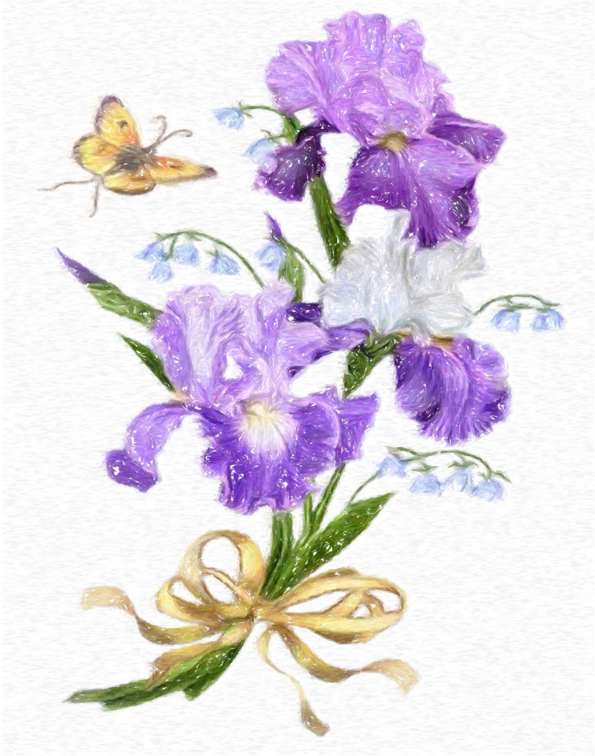 С днем рождения красивые ирисы