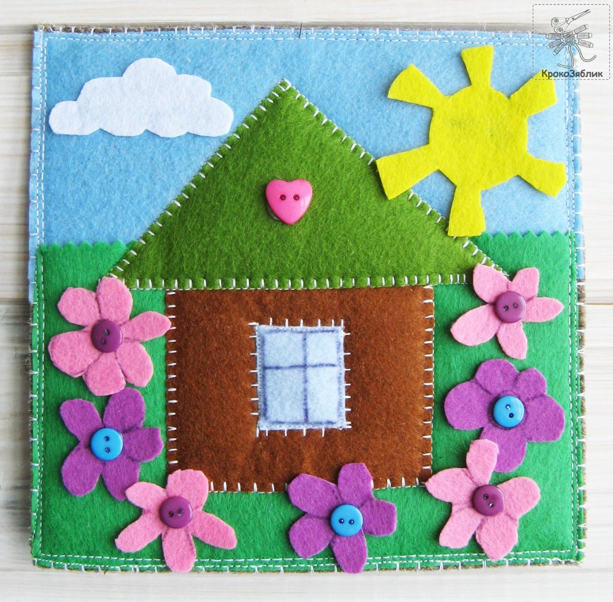 Открытка из фетра на день рождения