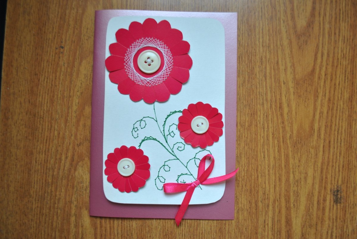 Открытка для мамы из фетра