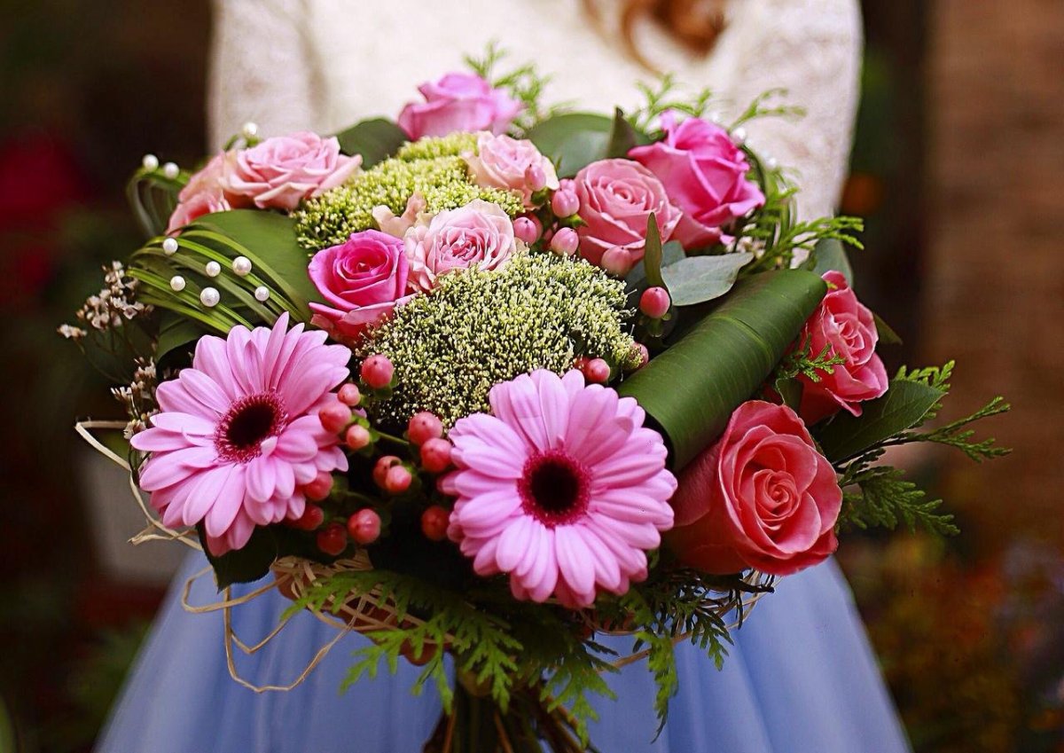 Букет гипсофил гербер Хризантема