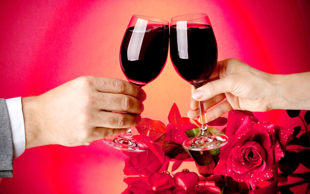 Открытки с бокалом вина