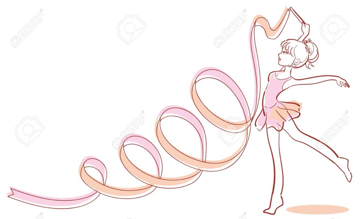 Гимнастка с лентой иллюстрация
