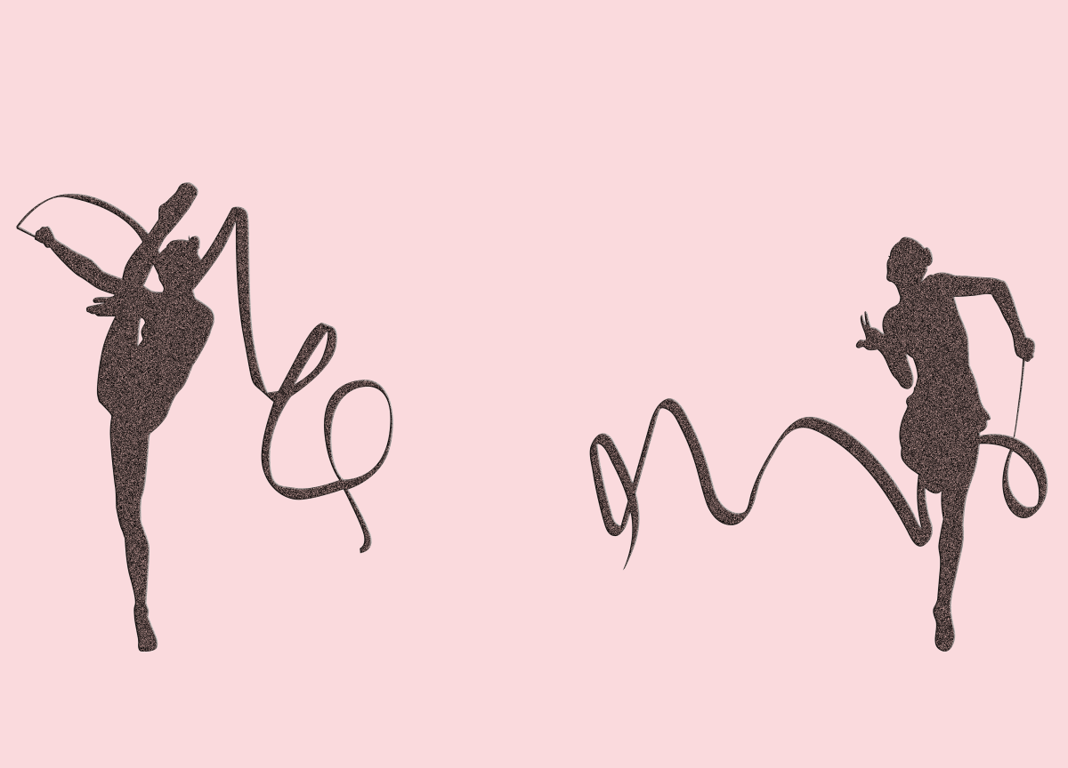 Гимнастка с лентой силуэт