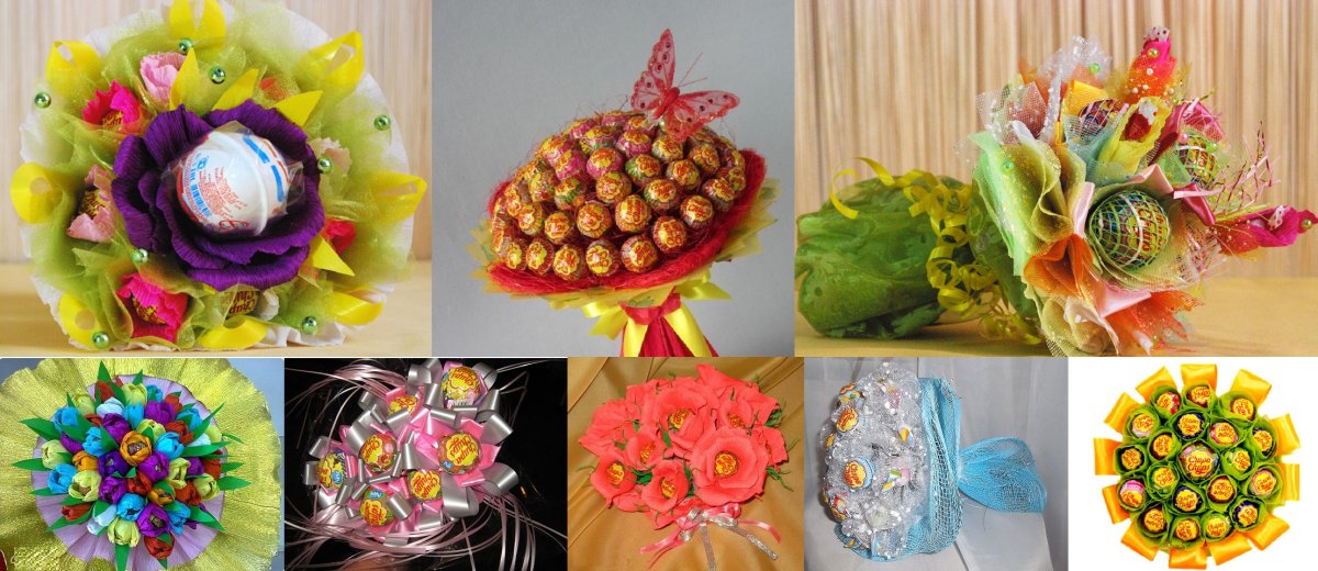 Идеи для конфетных букетов