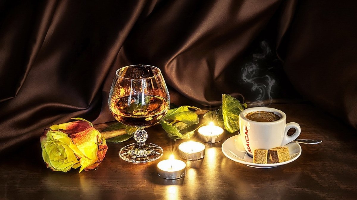 Натюрморт с кофе и коньяком